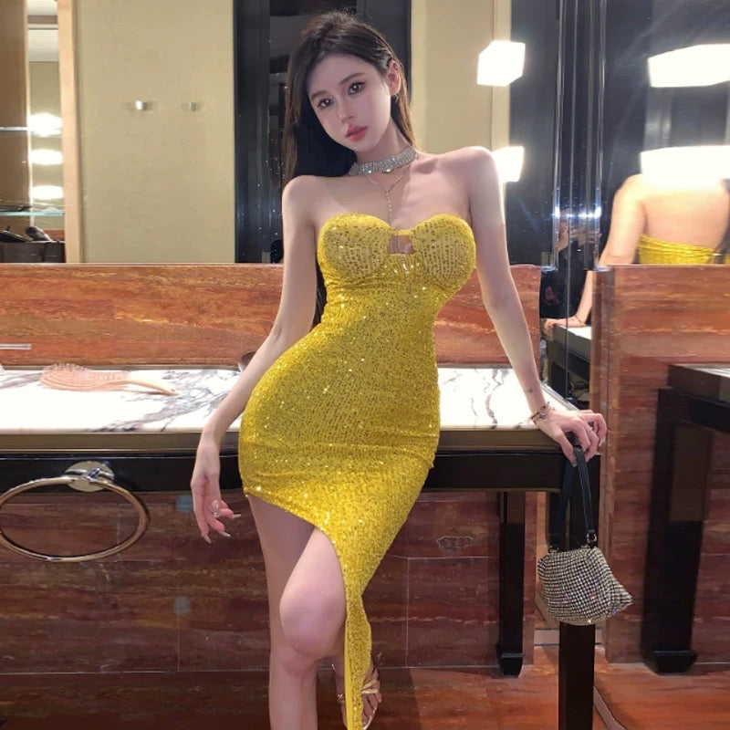 Yellow Sequin Dress