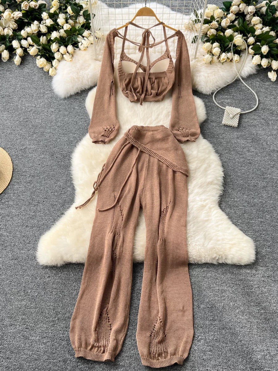 Beige Crochet Set for women