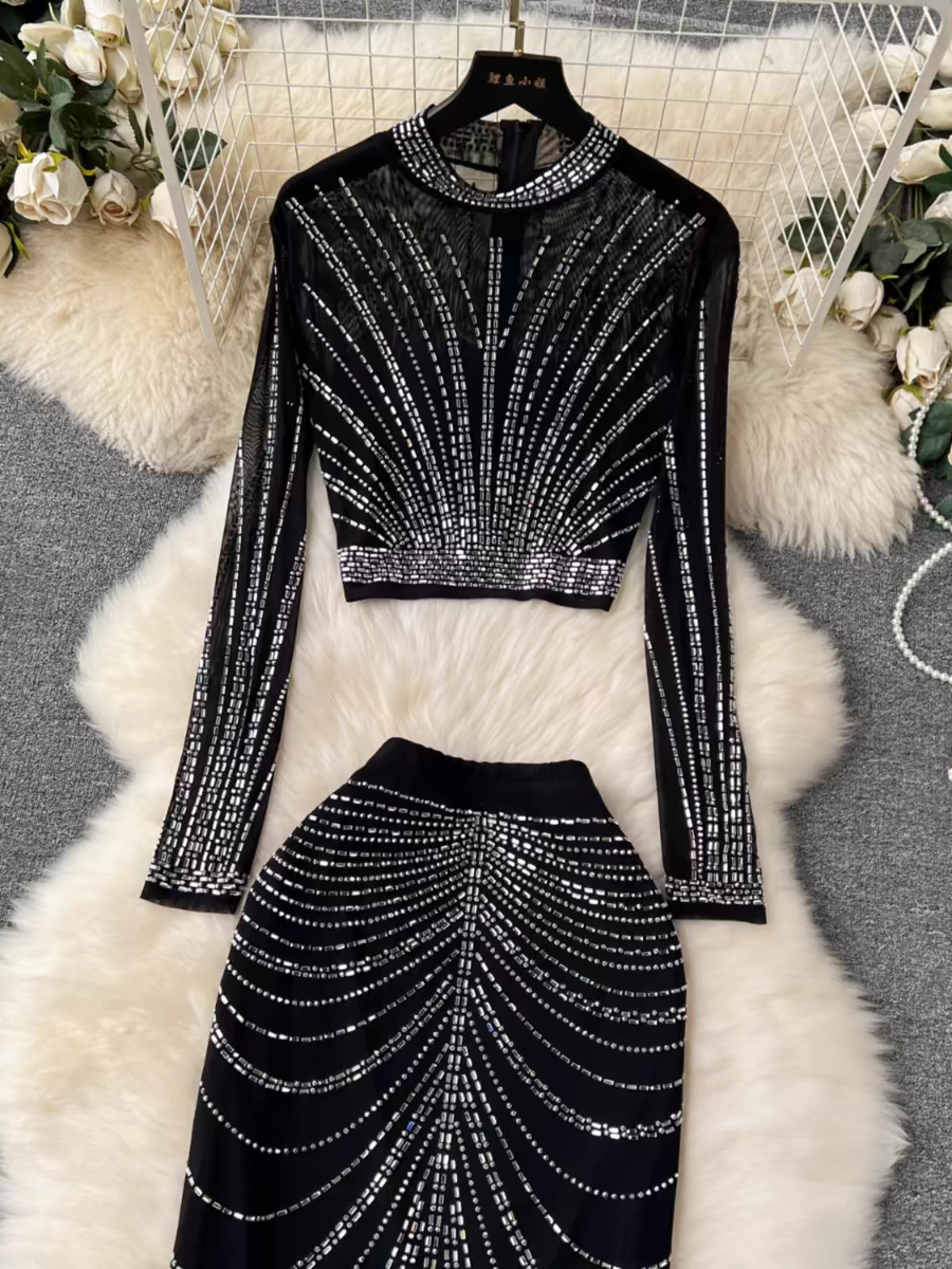 Black rhinestone top for girls