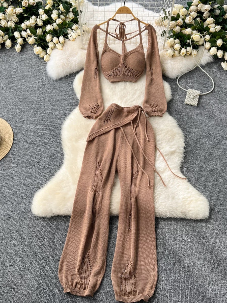 Beige Crochet Set for women