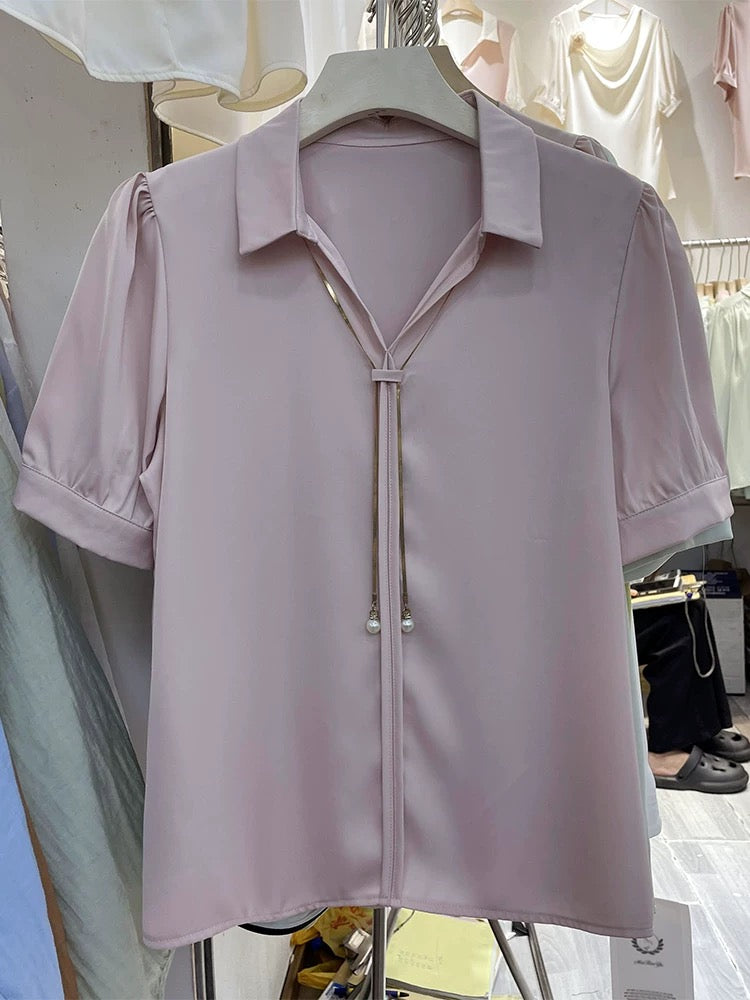 Lavender Satin Shirt