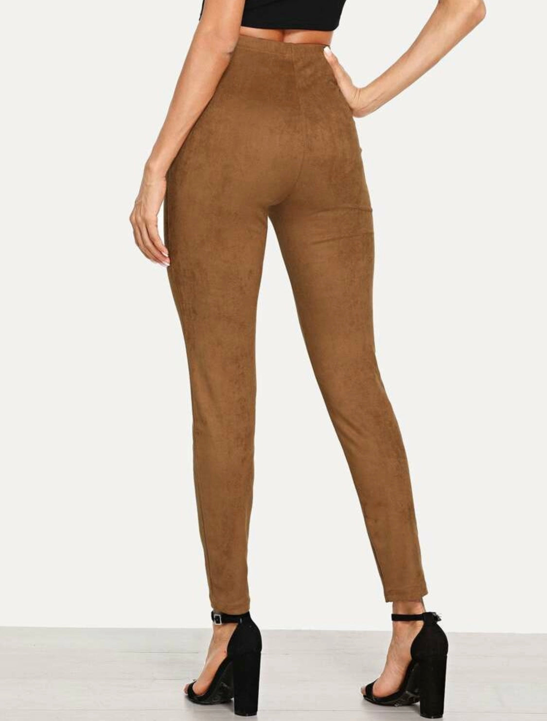 Solid Suede Leggings - GLAD AND GLAM