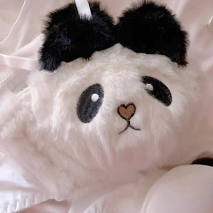 Winter Fluffy Bear Cat Panda Cute Women's Bra & Panties Set Wirefree  Underwear